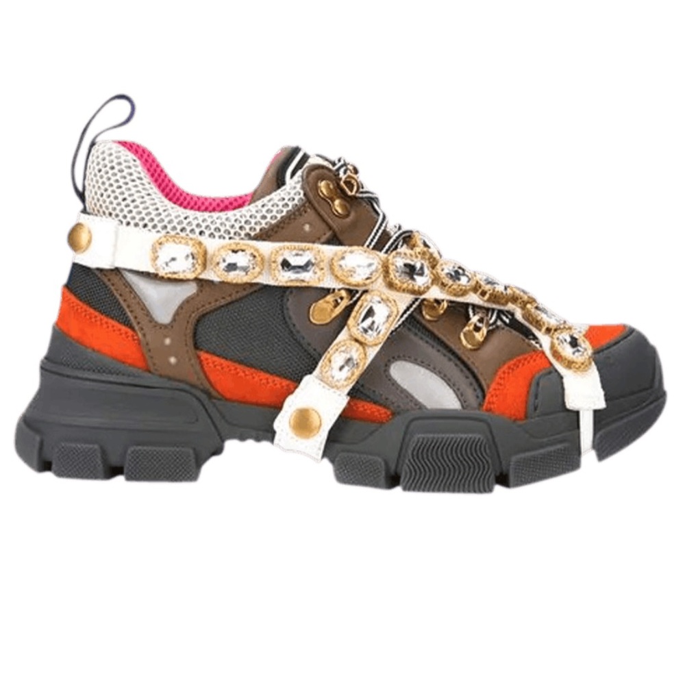 ✨ Gucci Flashtrek crystal grey orange NEW WITH BOX